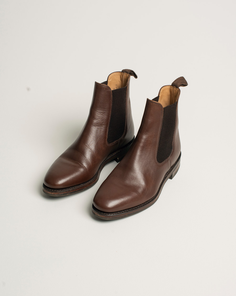 Homme | Loake 1880 Blenheim Chelsea Boot Brown Waxy Leather UK7 - EU41 | Pre-owned | Loake 1880 Blenheim Chelsea Boot Brown Waxy Leather UK7 - EU41