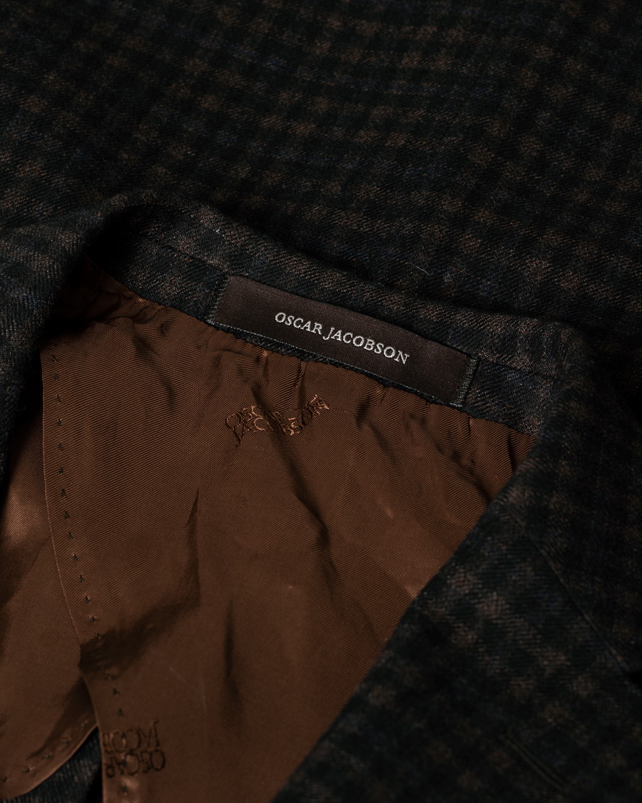 Homme | Oscar Jacobson Epic Check Fratelli Tallia Di Delfino Blazer Brown 92 | Pre-owned | Oscar Jacobson Epic Check Fratelli Tallia Di Delfino Blazer Brown 92