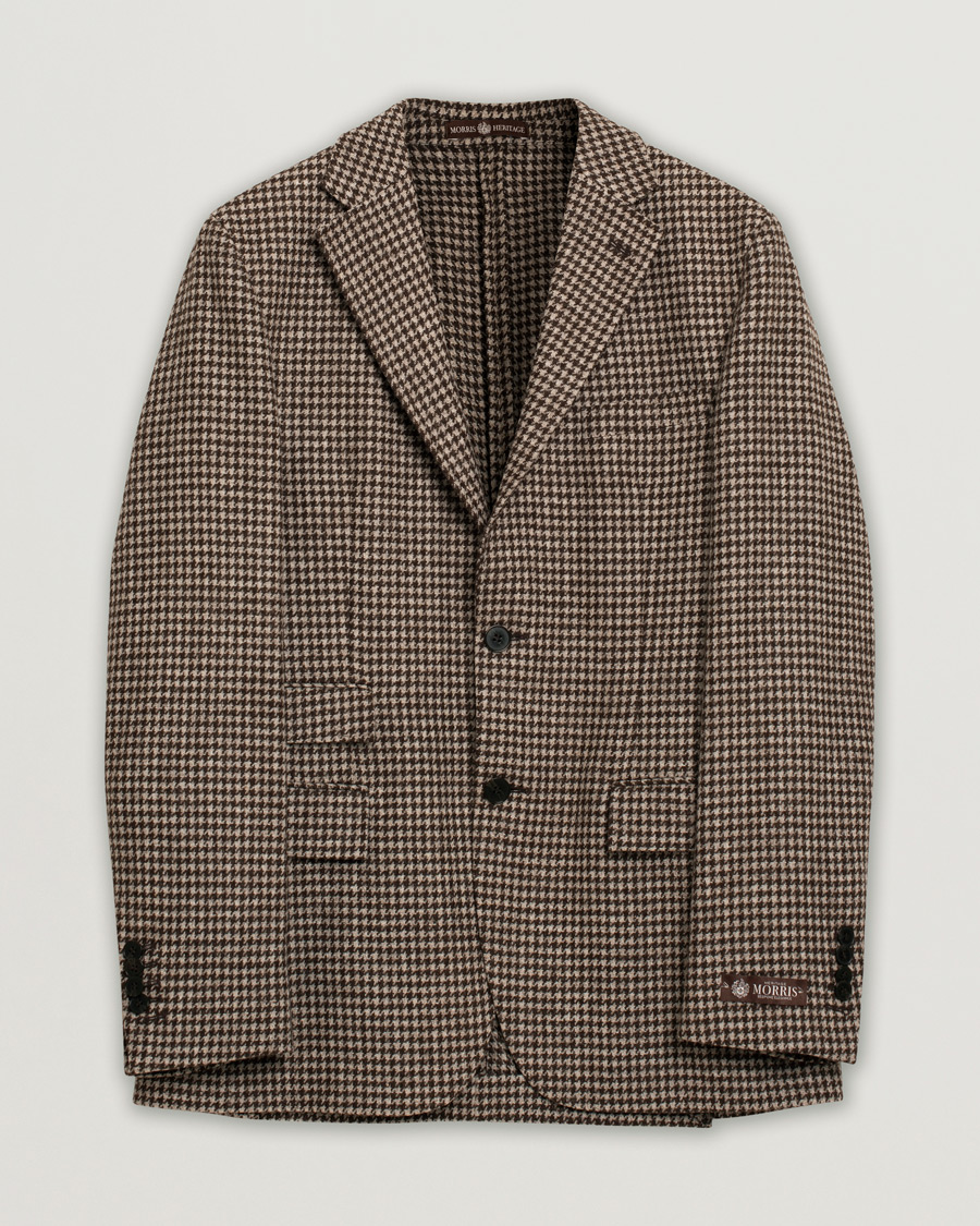 Homme | Blazers | Pre-owned | Morris Heritage Keith Dogtooth Blazer Brown 50