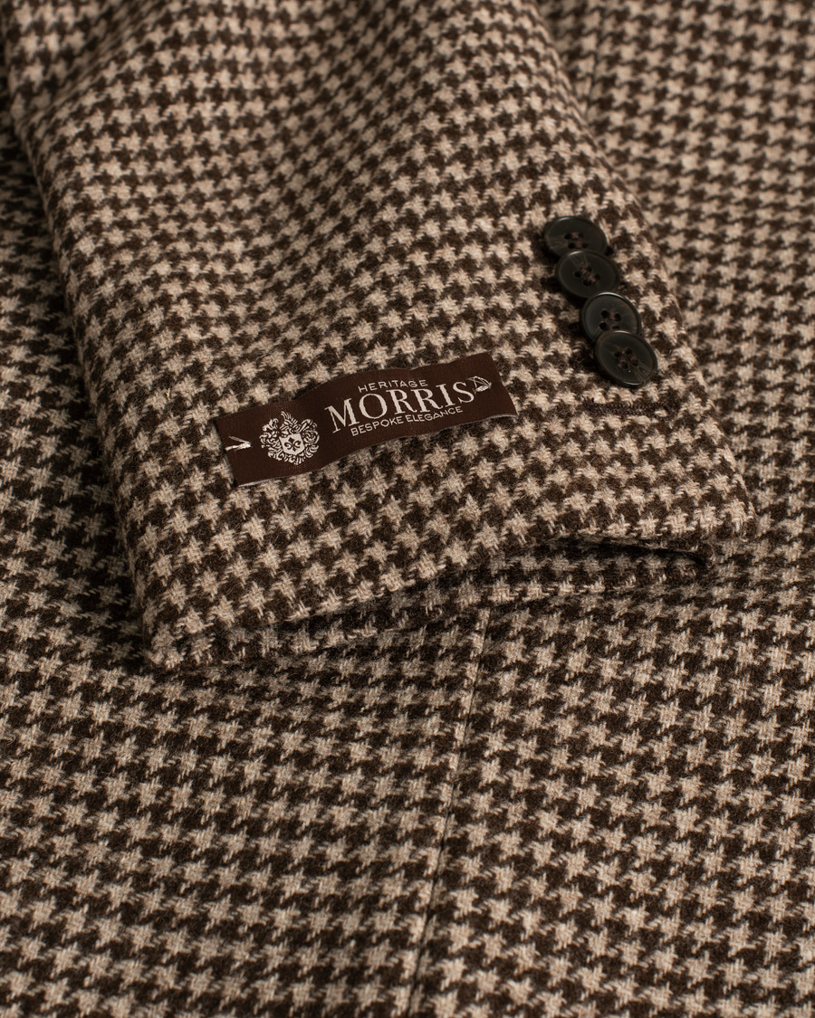 Homme | Blazers | Pre-owned | Morris Heritage Keith Dogtooth Blazer Brown 50
