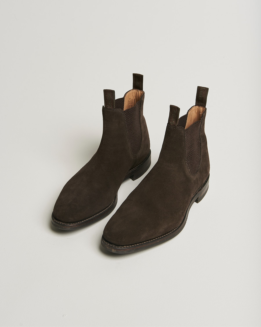 Homme | Loake 1880 Chatsworth Chelsea Boot Dark Brown Suede | Pre-owned | Loake 1880 Chatsworth Chelsea Boot Dark Brown Suede