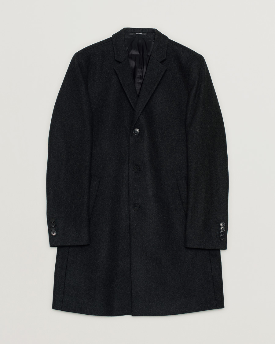 Homme | Tiger of Sweden Dempsey 18 Wool Coat Black Melange | Pre-owned | Tiger of Sweden Dempsey 18 Wool Coat Black Melange