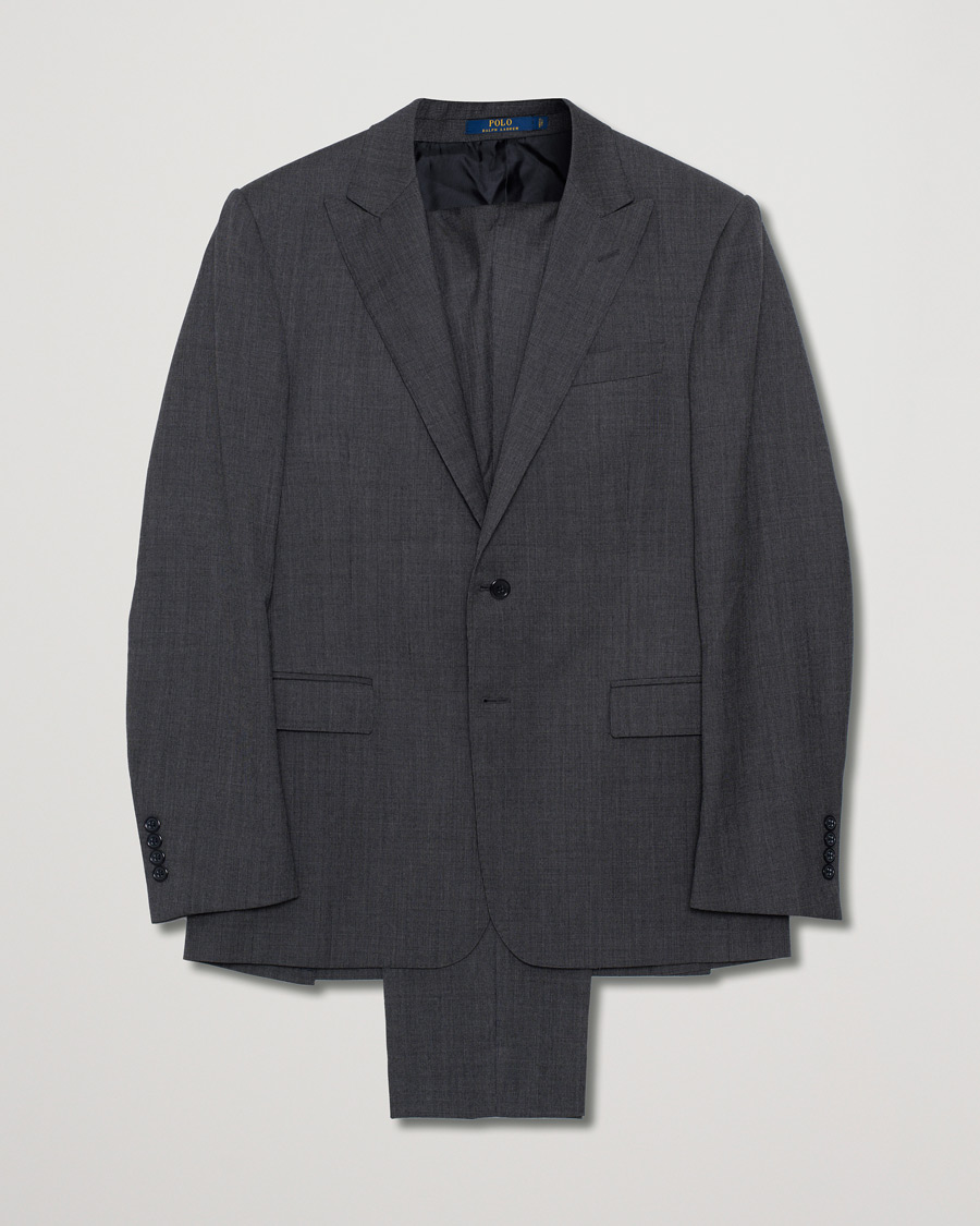 Homme | Polo Ralph Lauren Clothing Connery Peak Lapel Wool Suit Grey | Pre-owned | Polo Ralph Lauren Clothing Connery Peak Lapel Wool Suit Grey