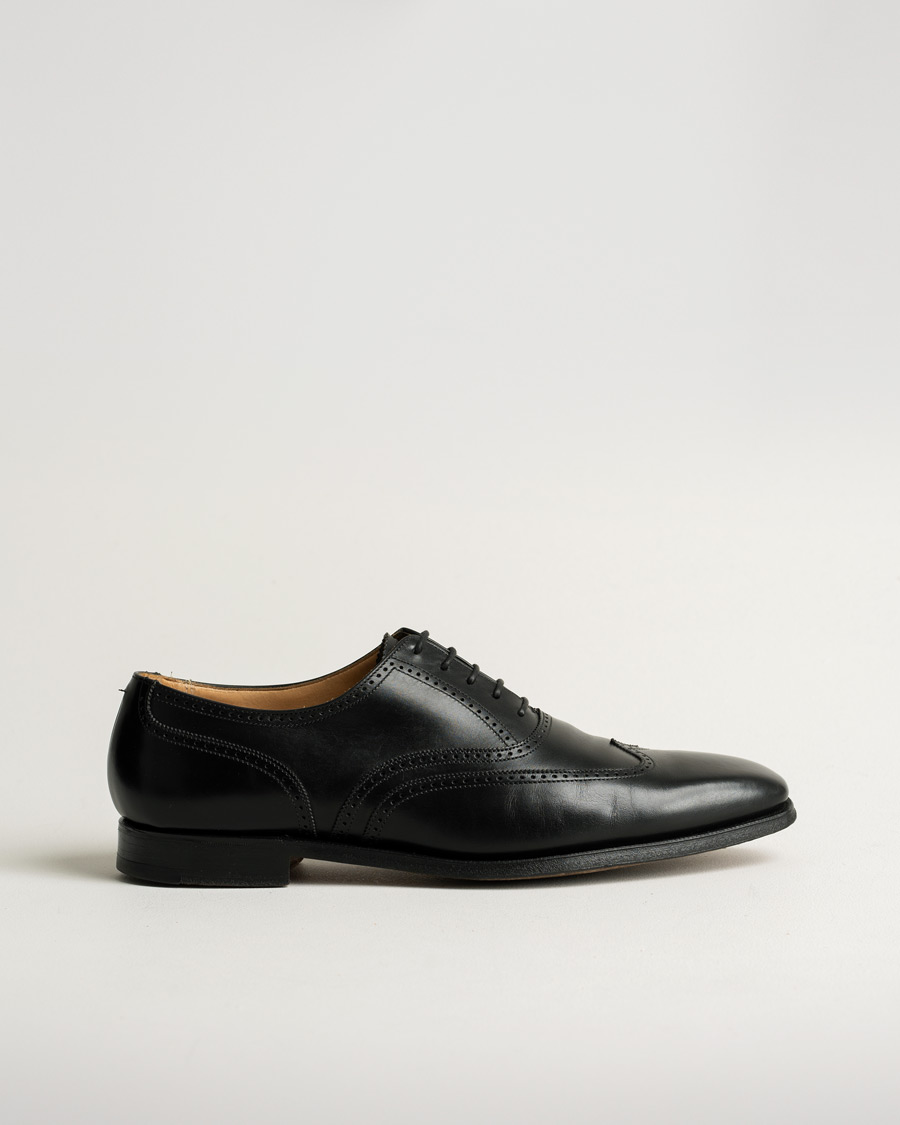Homme | Crockett & Jones Drummond Oxford Leatcher Sole Black Calf | Pre-owned | Crockett & Jones Drummond Oxford Leatcher Sole Black Calf