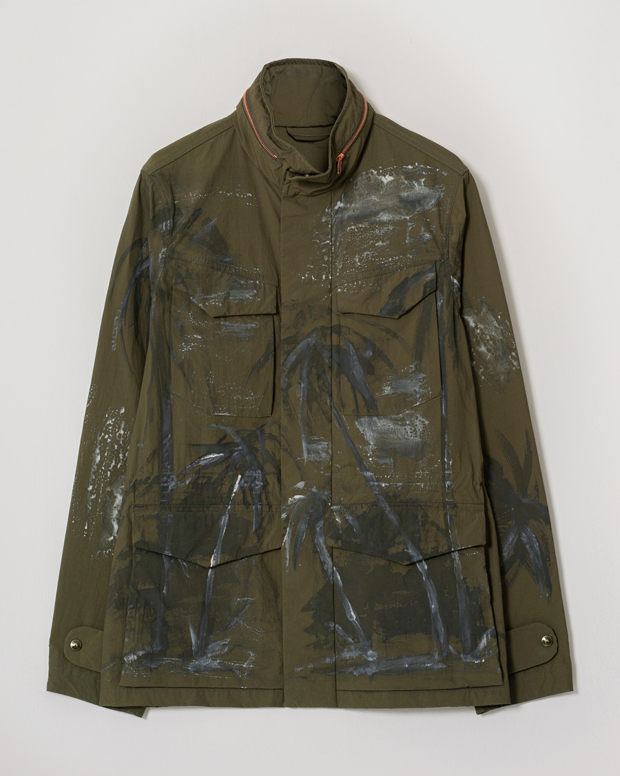 Homme | Manteaux Et Vestes | Pre-owned | President's Safety Vintage Nylon Washed Hand Paint Jacket Army M