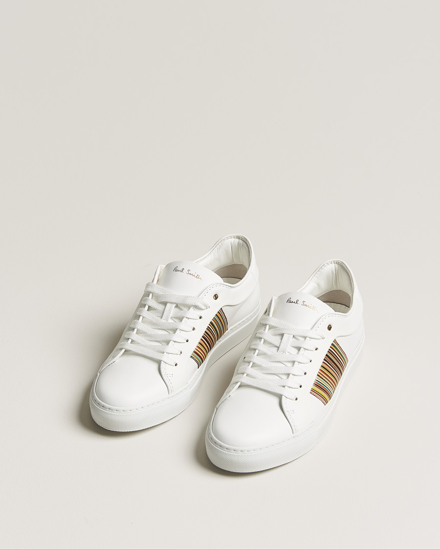 Homme | Paul Smith Ivo Sneaker White Multistripe Nappa | Pre-owned | Paul Smith Ivo Sneaker White Multistripe Nappa