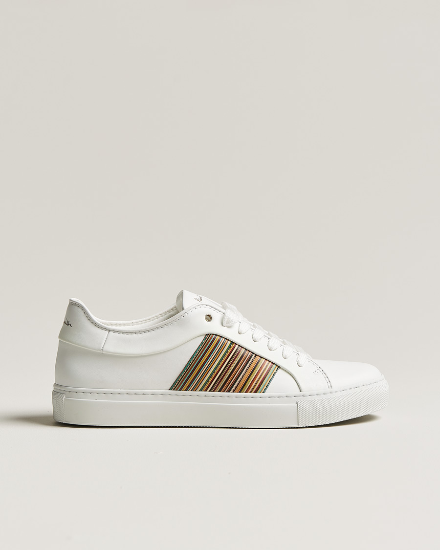 Homme | Paul Smith Ivo Sneaker White Multistripe Nappa | Pre-owned | Paul Smith Ivo Sneaker White Multistripe Nappa