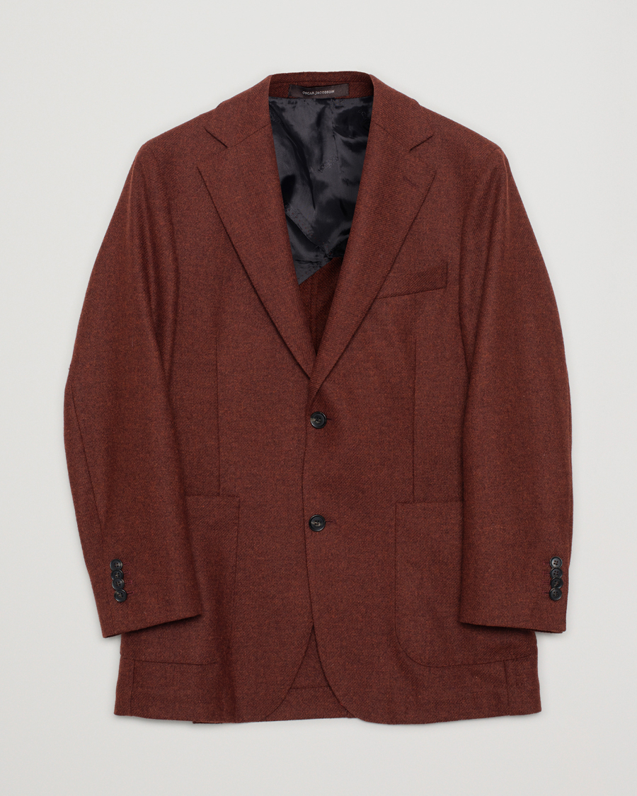 Homme | Oscar Jacobson Edgar Flannel Blazer Rust 48 | Pre-owned | Oscar Jacobson Edgar Flannel Blazer Rust 48
