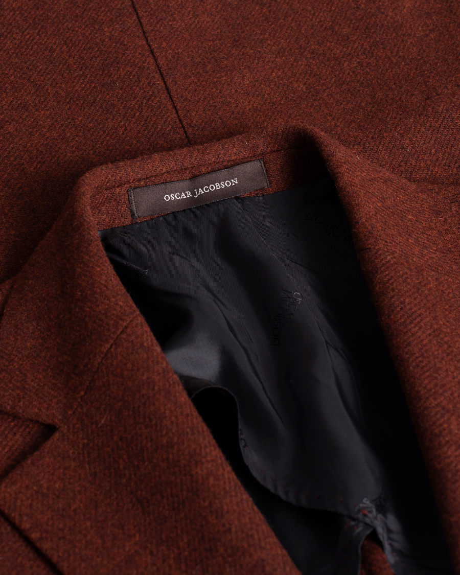 Homme | Blazers | Pre-owned | Oscar Jacobson Edgar Flannel Blazer Rust 48