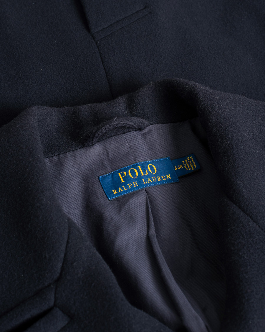 Homme | Polo Ralph Lauren Wool Peacoat Navy | Pre-owned | Polo Ralph Lauren Wool Peacoat Navy