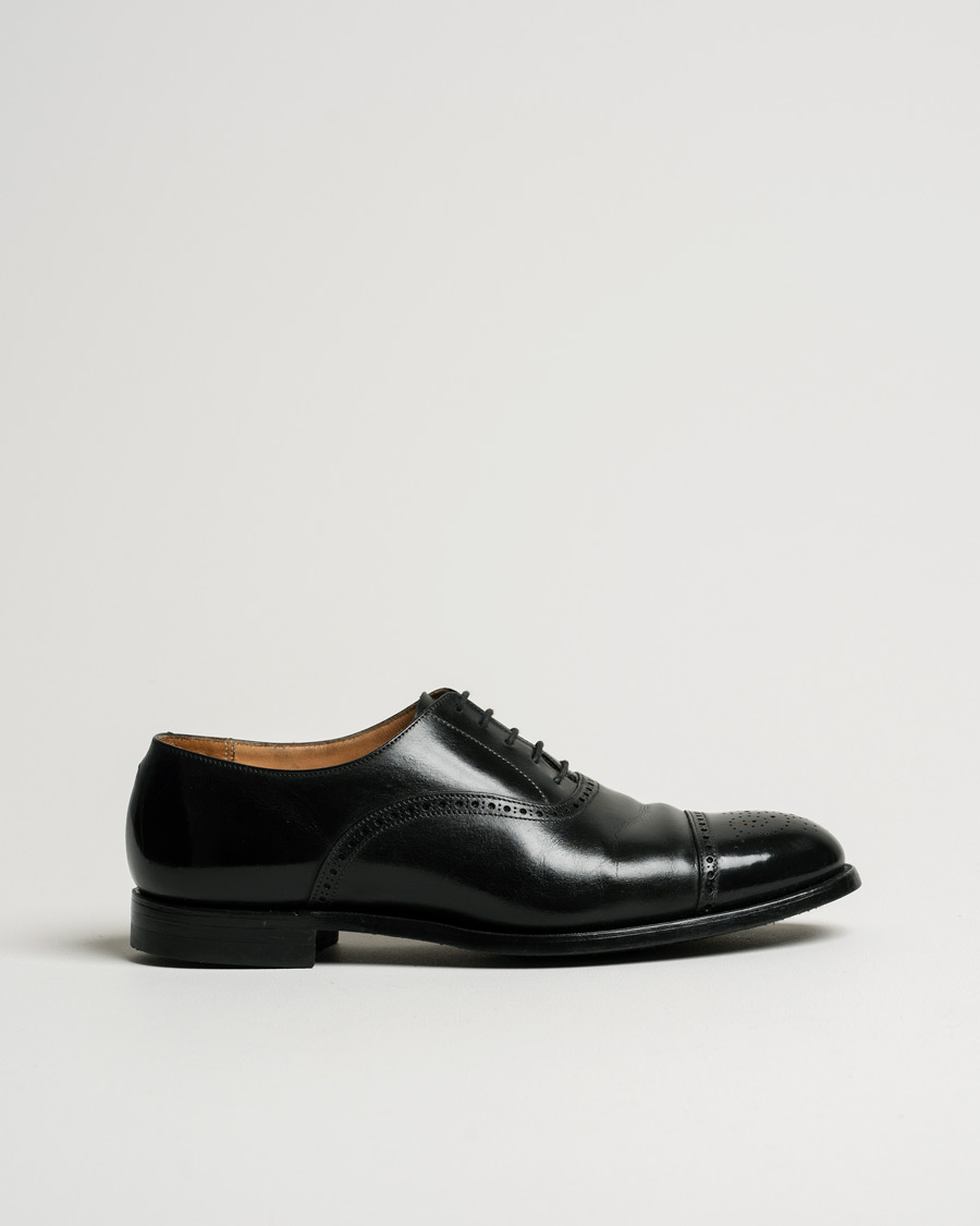Homme | Crockett & Jones Hatton Brogue City Sole Black Calf | Pre-owned | Crockett & Jones Hatton Brogue City Sole Black Calf