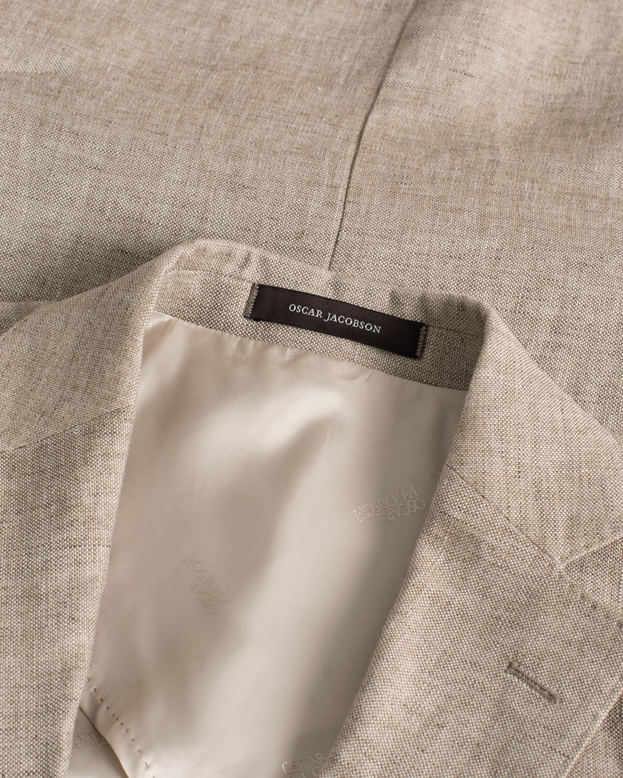 Homme | Oscar Jacobson Egel Linen Blazer Beige | Pre-owned | Oscar Jacobson Egel Linen Blazer Beige