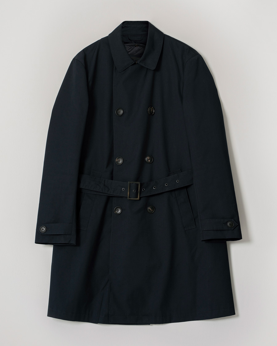 Homme | Emporio Armani Trenchcoat Navy | Pre-owned | Emporio Armani Trenchcoat Navy