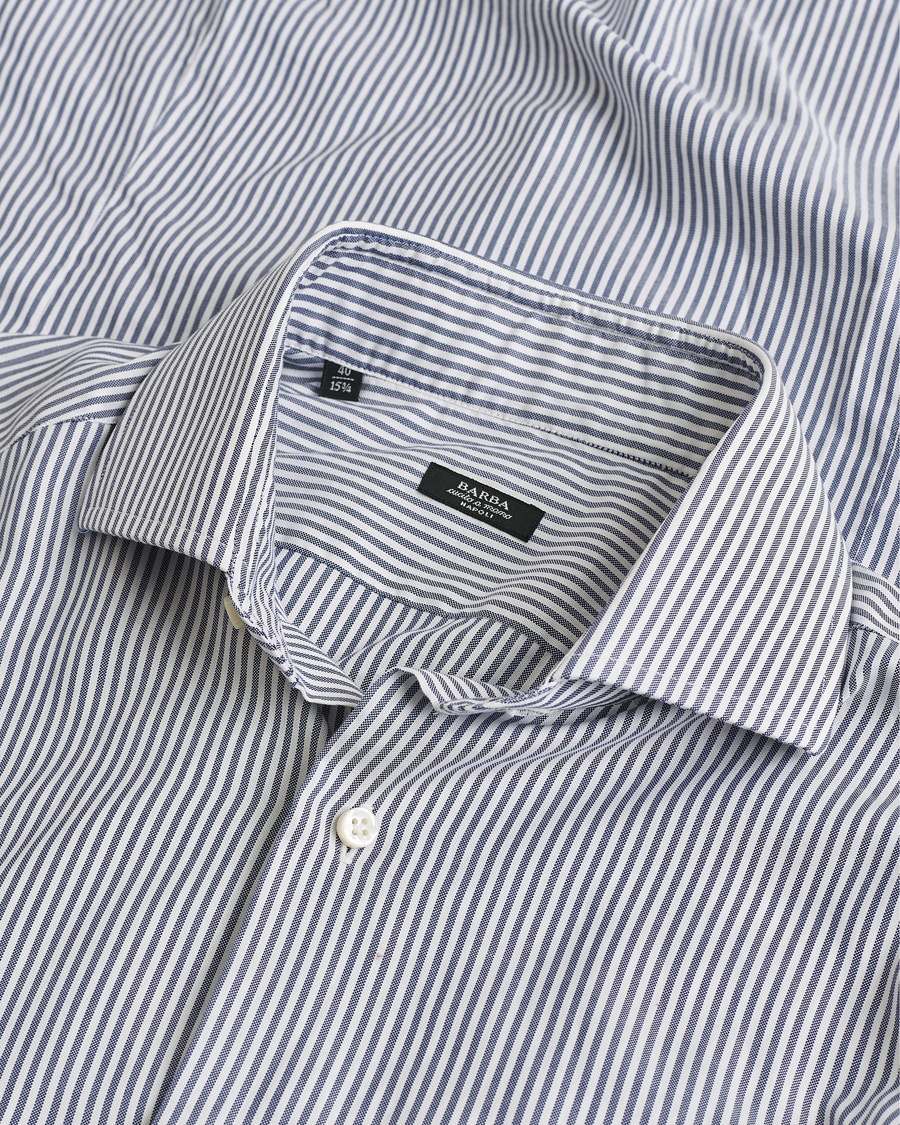 Homme | Barba Napoli Cutaway Shirt Blue Striped 40 - M | Pre-owned | Barba Napoli Cutaway Shirt Blue Striped 40 - M