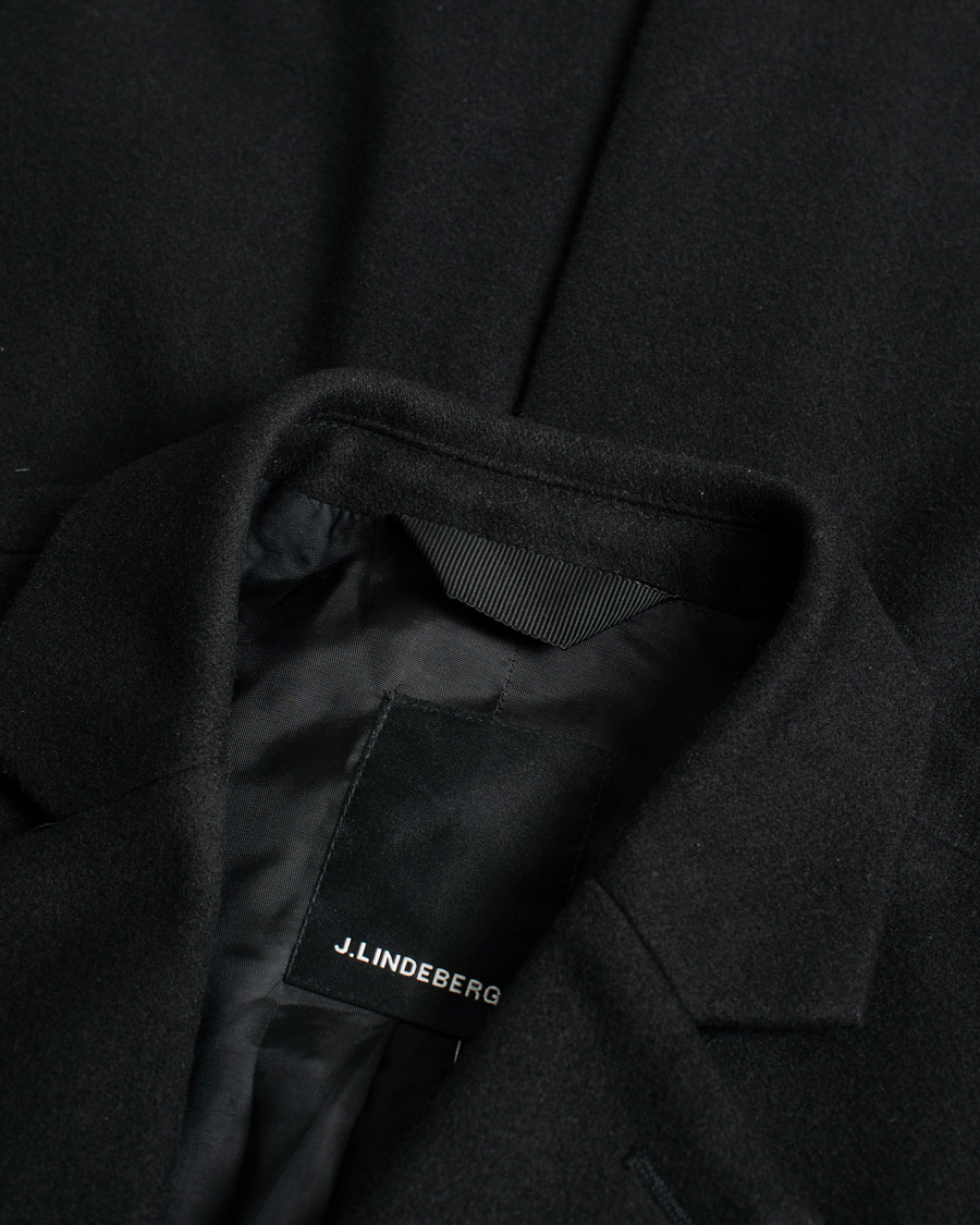 Homme | J.Lindeberg Wolger Compact Melton Coat Black | Pre-owned | J.Lindeberg Wolger Compact Melton Coat Black