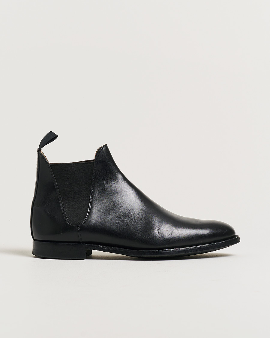 Homme | Pre-owned Chaussures cousues trépointe | Pre-owned | Crockett & Jones Chelsea 8 City Sole Black Calf UK8 - EU42