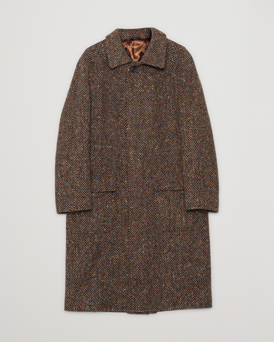 Homme | Berg&Berg Nelson Tweed Raglan Coat Brown 50 | Pre-owned | Berg&Berg Nelson Tweed Raglan Coat Brown 50