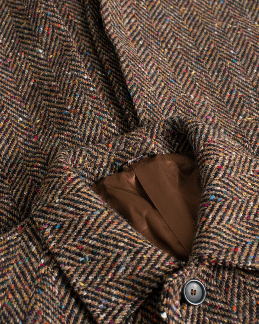Homme | Berg&Berg Nelson Tweed Raglan Coat Brown 50 | Pre-owned | Berg&Berg Nelson Tweed Raglan Coat Brown 50