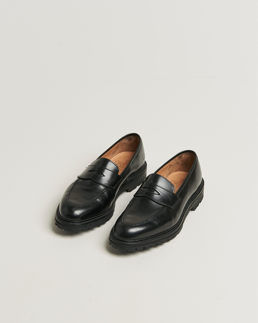 Homme | Crockett & Jones Henley 3 Loafers Black Cavalry Calf UK8 - EU42 | Pre-owned | Crockett & Jones Henley 3 Loafers Black Cavalry Calf UK8 - EU42