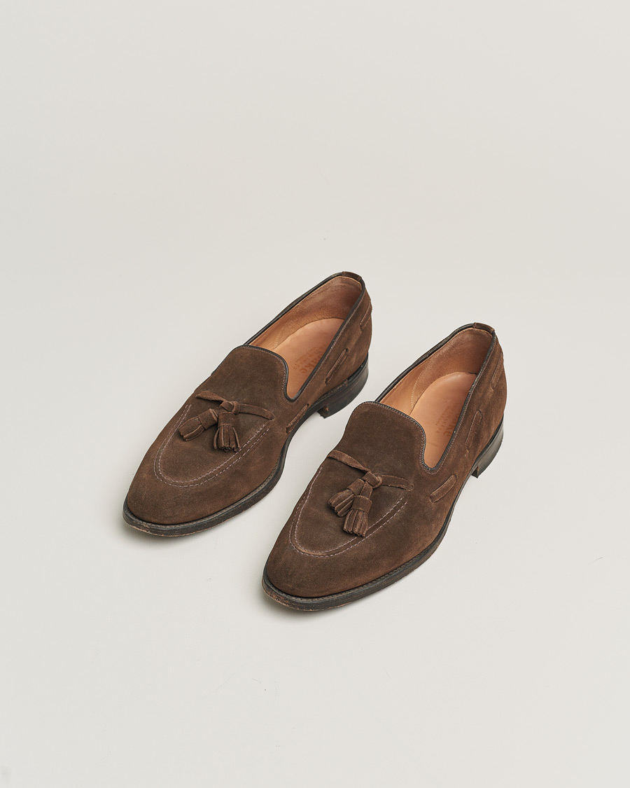 Homme | Loake 1880 Lincoln Tassel Loafer Brown Suede UK10,5 - EU44,5 | Pre-owned | Loake 1880 Lincoln Tassel Loafer Brown Suede UK10,5 - EU44,5