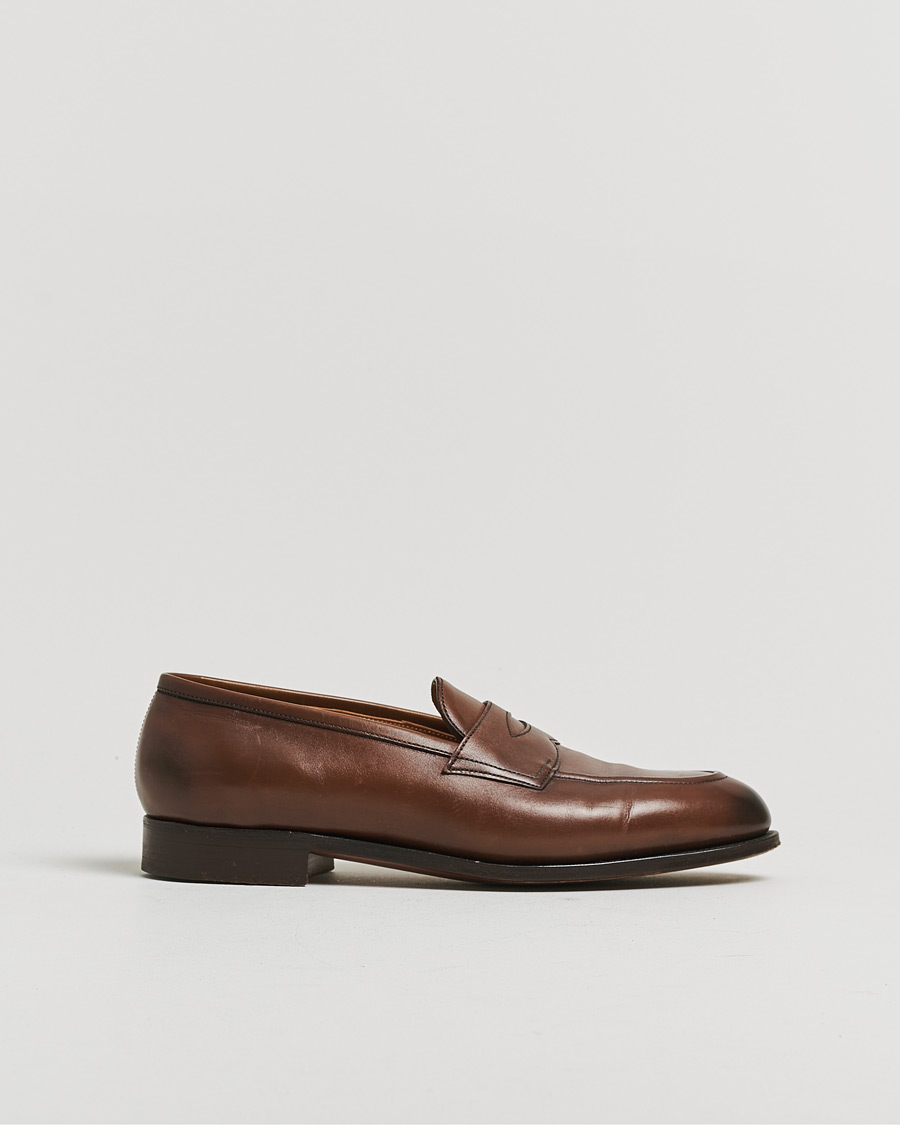 Homme | Pre-owned Chaussures cousues trépointe | Pre-owned | Edward Green Piccadilly Penny Loafer Dark Oak Antique UK7,5 - EU41,5