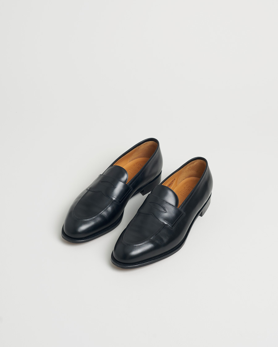 Homme | Edward Green Piccadilly Penny Loafer Black Calf | Pre-owned | Edward Green Piccadilly Penny Loafer Black Calf