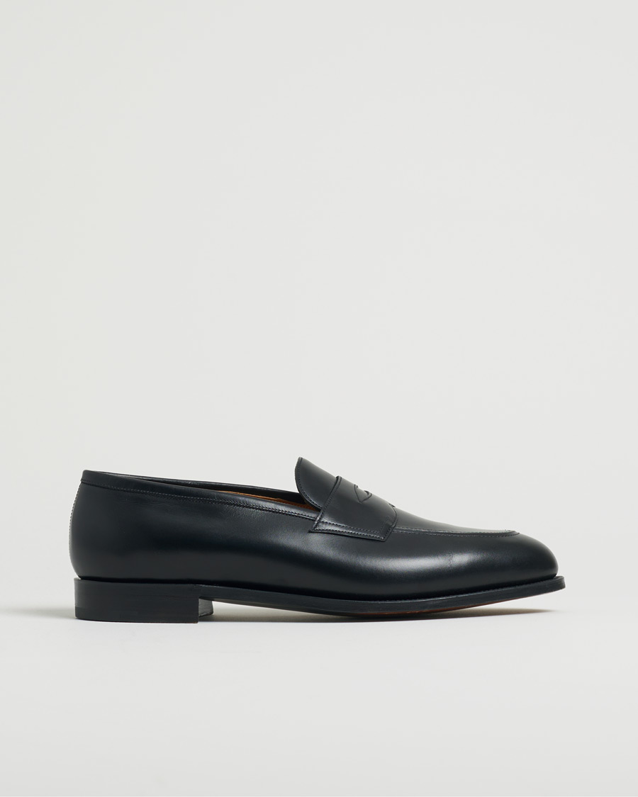Homme | Edward Green Piccadilly Penny Loafer Black Calf | Pre-owned | Edward Green Piccadilly Penny Loafer Black Calf