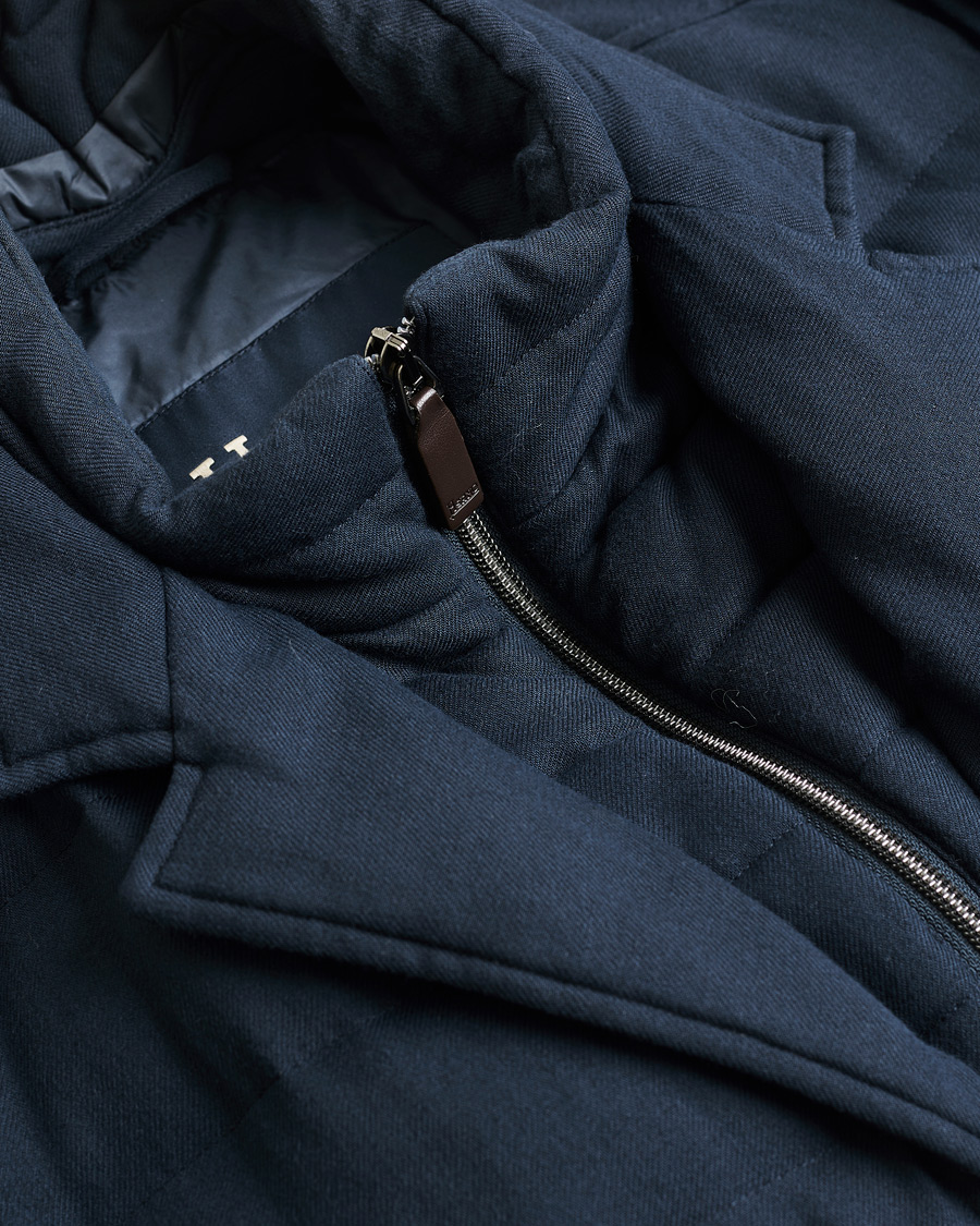 Homme | Herno Flannel Down Jacket Navy 52 | Pre-owned | Herno Flannel Down Jacket Navy 52