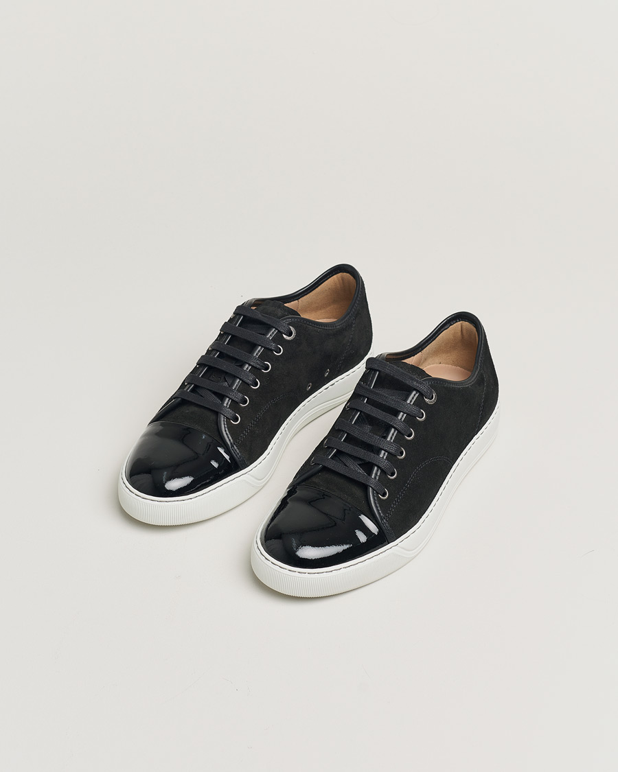 Homme | Lanvin DBB1 Patent Cap Toe Sneaker Black | Pre-owned | Lanvin DBB1 Patent Cap Toe Sneaker Black