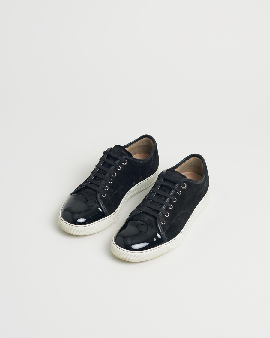 Homme | Lanvin DBB1 Patent Cap Toe Sneaker Black | Pre-owned | Lanvin DBB1 Patent Cap Toe Sneaker Black