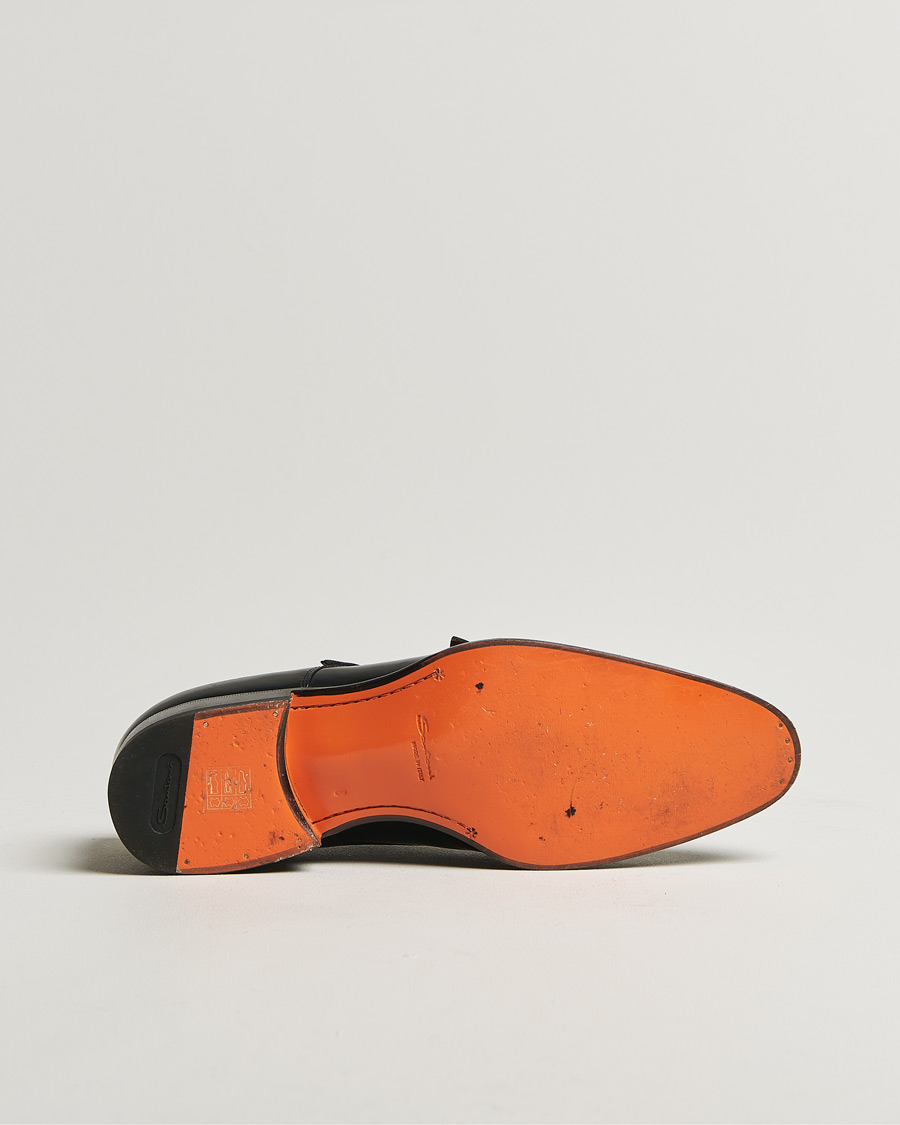Homme | Santoni Blake Double Monk Black Calf | Pre-owned | Santoni Blake Double Monk Black Calf