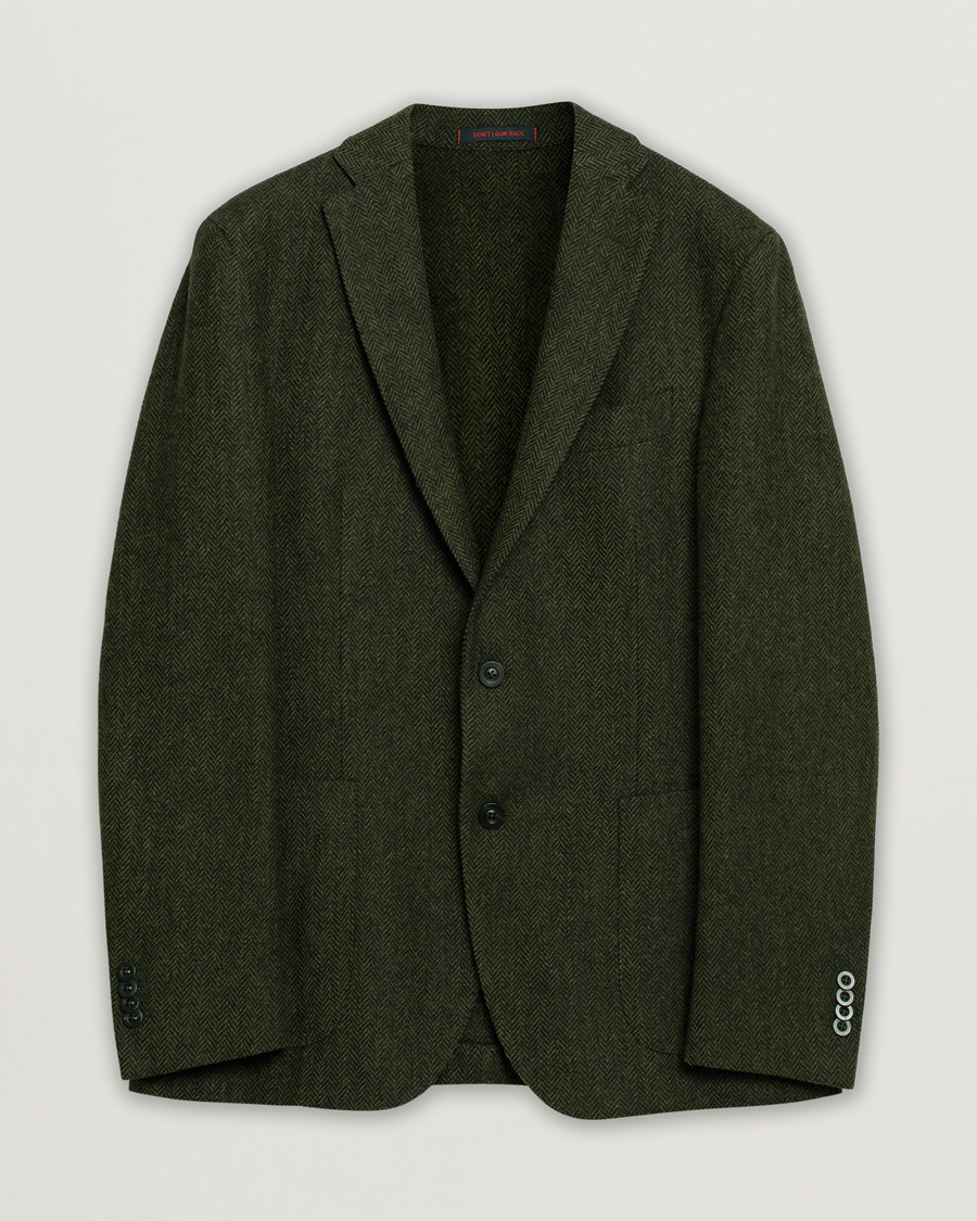 Homme | Blazers | Pre-owned | The Gigi Degas Wool Herringbone Blazer Green 50
