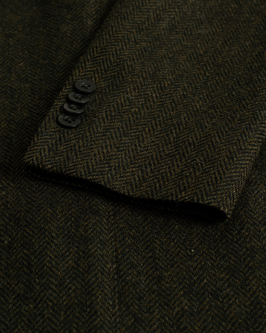 Homme | Blazers | Pre-owned | The Gigi Degas Wool Herringbone Blazer Green 50