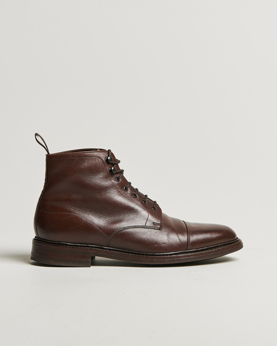 Homme | Loake 1880 Roehampton Boot Dk Brown Burnished Calf | Pre-owned | Loake 1880 Roehampton Boot Dk Brown Burnished Calf