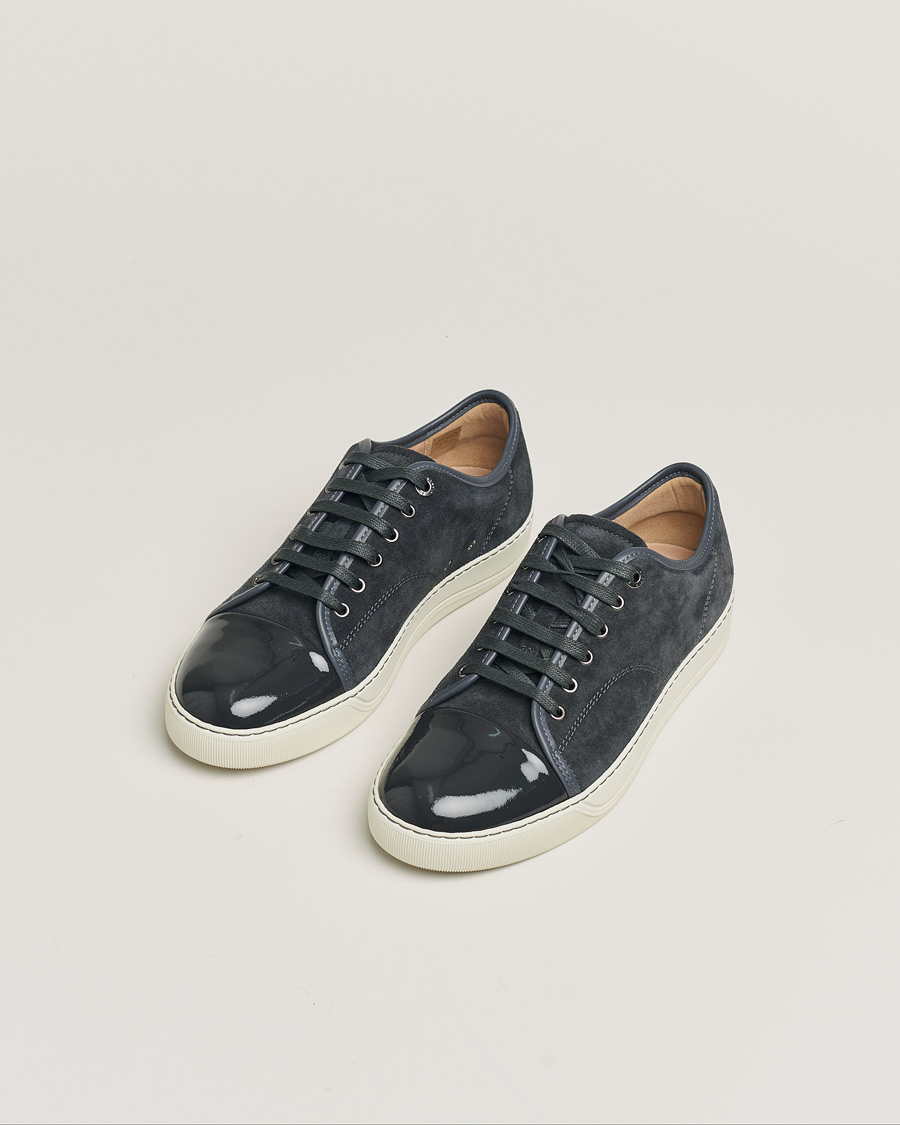 Homme | Lanvin DBB1 Patent Cap Toe Sneaker Dark Grey | Pre-owned | Lanvin DBB1 Patent Cap Toe Sneaker Dark Grey