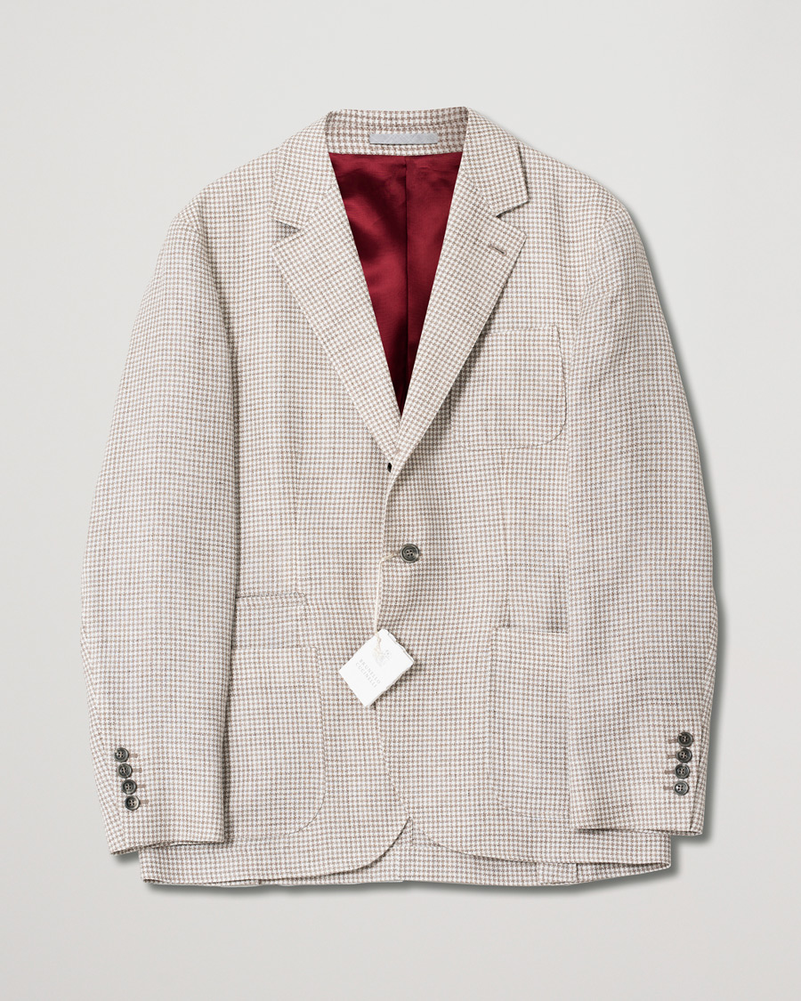 Homme | Blazers | Pre-owned | Brunello Cucinelli Linen/Silk Patch Pocket Blazer Beige 52