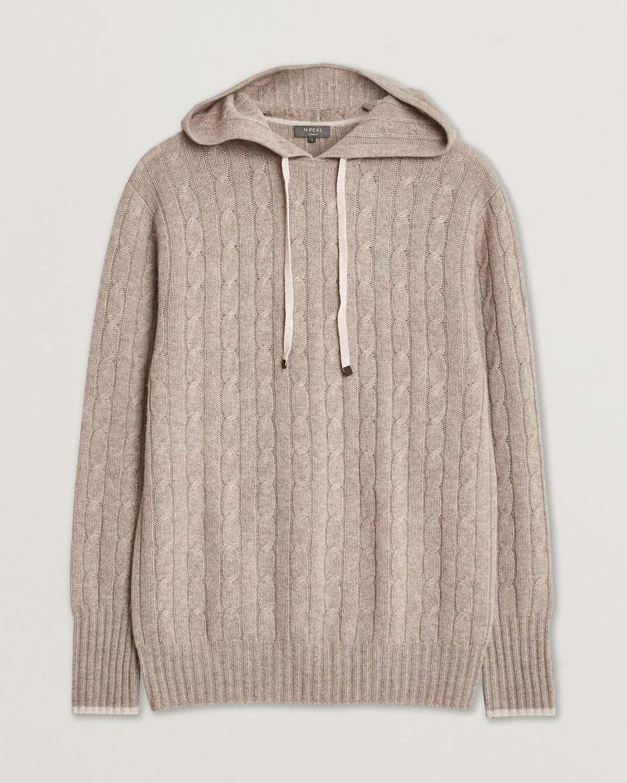 Homme | Pre-owned Pulls Et Tricots | Pre-owned | N. Peal Cable Cashmere Hoodie Beige S