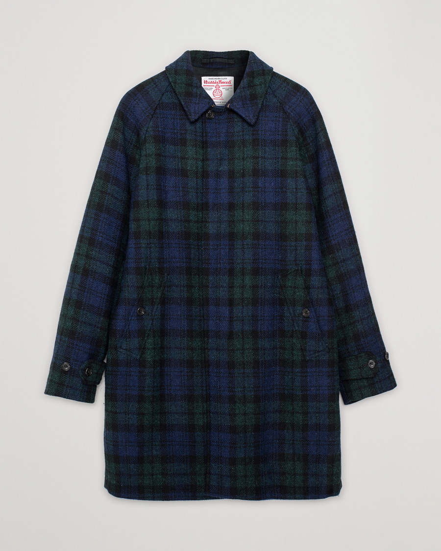 Homme | Manteaux Et Vestes | Pre-owned | BEAMS PLUS Balmacaan Harris Tweed Coat Blackwatch