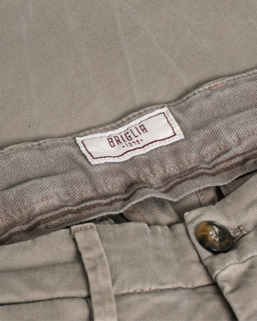 Homme | Pantalons | Pre-owned | Briglia 1949 Slim Fit Cotton Stretch Chino Taupe