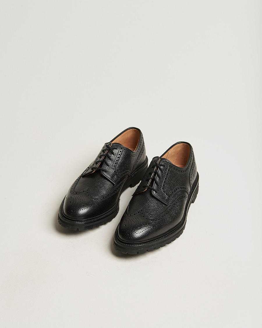 Homme | Pre-owned Chaussures cousues trépointe | Pre-owned | Crockett & Jones Pembroke Derbys Scotch Grain Vibram Black Calf UK6,5 - EU40,5
