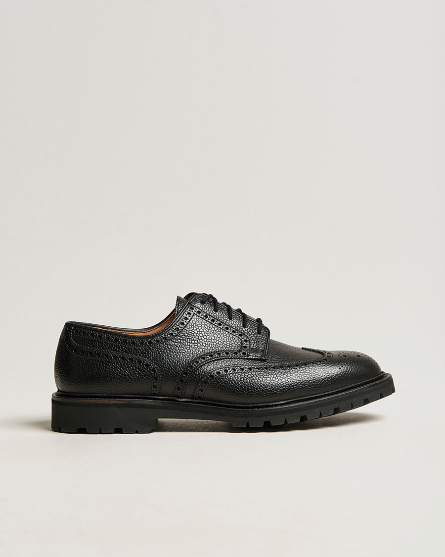 Homme | Pre-owned Chaussures cousues trépointe | Pre-owned | Crockett & Jones Pembroke Derbys Scotch Grain Vibram Black Calf UK6,5 - EU40,5