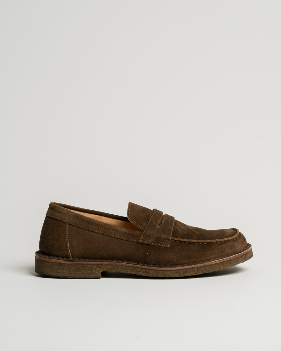 Homme | Astorflex Mokaflex Loafer Dark Khaki Suede | Pre-owned | Astorflex Mokaflex Loafer Dark Khaki Suede