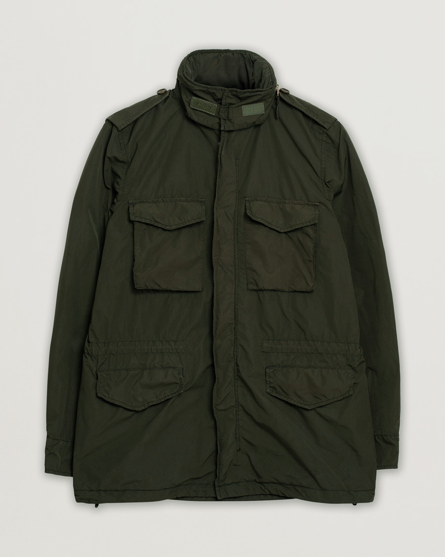 Homme | Aspesi Giubotto Garment Dyed Field Jacket Dark Military | Pre-owned | Aspesi Giubotto Garment Dyed Field Jacket Dark Military