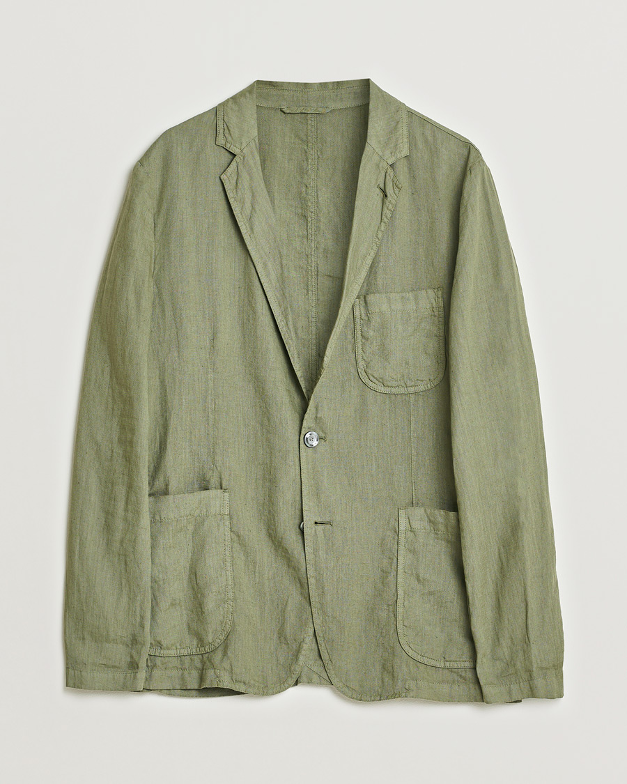 Homme | Blazers | Pre-owned | Aspesi Samuraki Linen Blazer Military