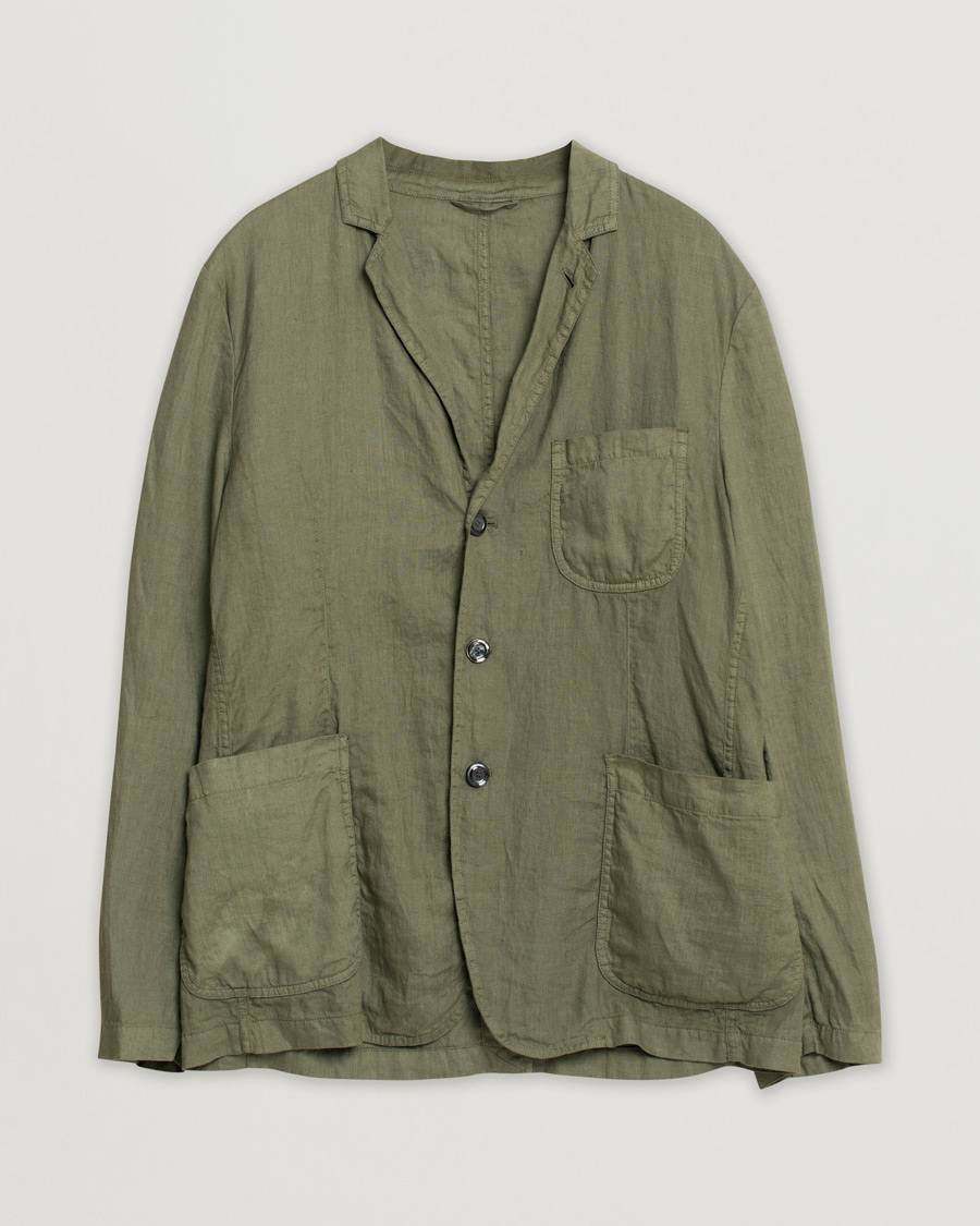 Homme | Blazers | Pre-owned | Aspesi Samuraki Linen Blazer Military