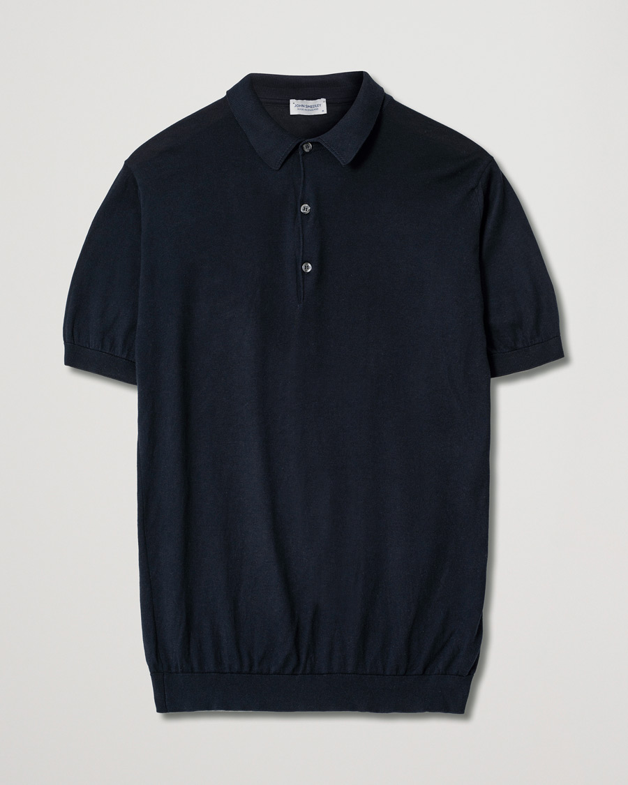 Homme | Polos | Pre-owned | John Smedley Adrian Slim Fit Sea Island Polo Navy