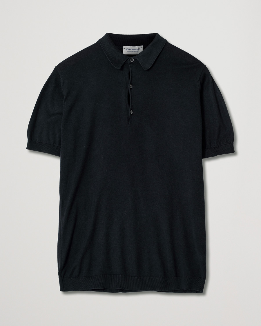 Homme | Polos | Pre-owned | John Smedley Adrian Slim Fit Sea Island Polo Black