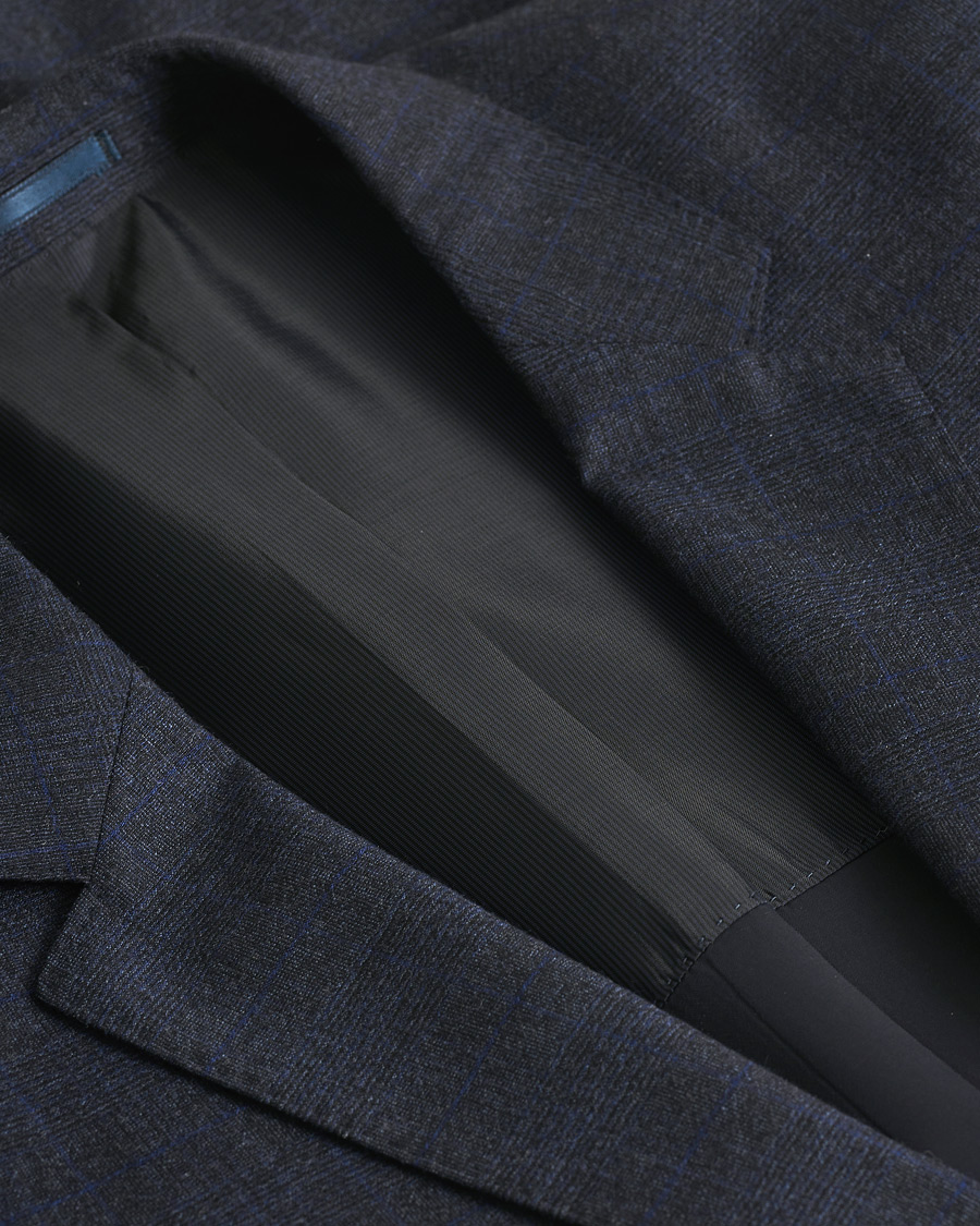 Homme | Blazers | Pre-owned | BOSS Huge/Genius Slim Fit Wool Suit Check Blue 50