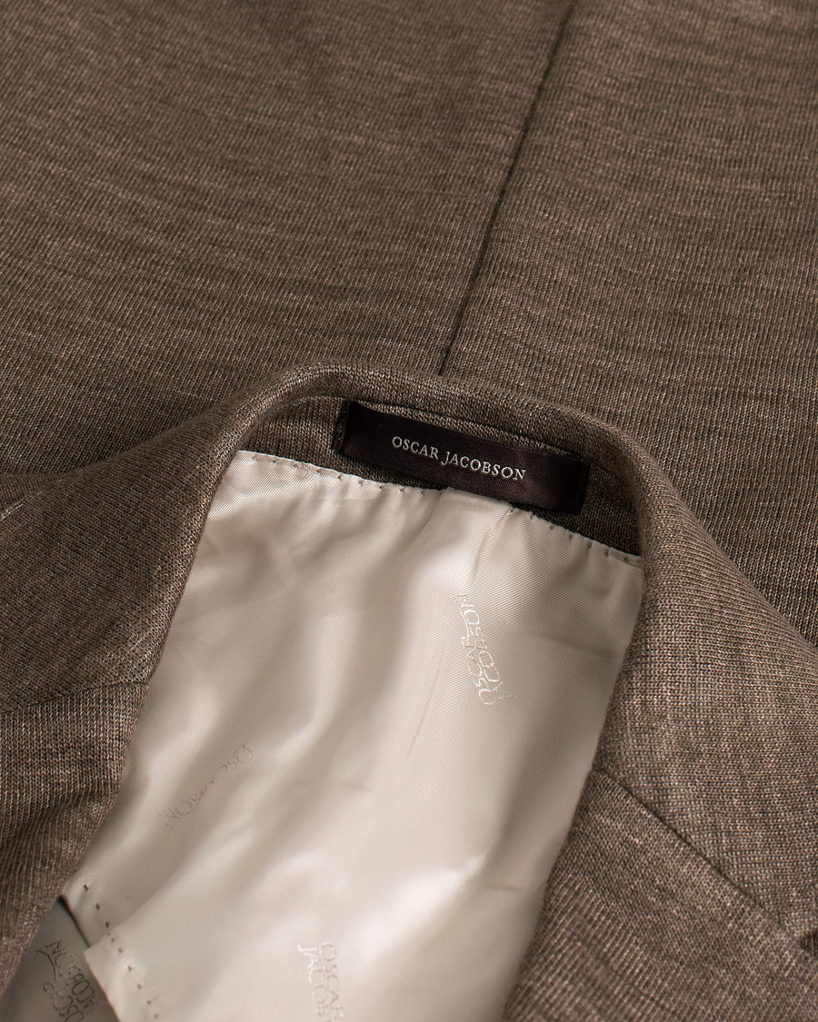 Homme | Blazers | Pre-owned | Oscar Jacobson Egel Patch Linen Blazer Brown 50