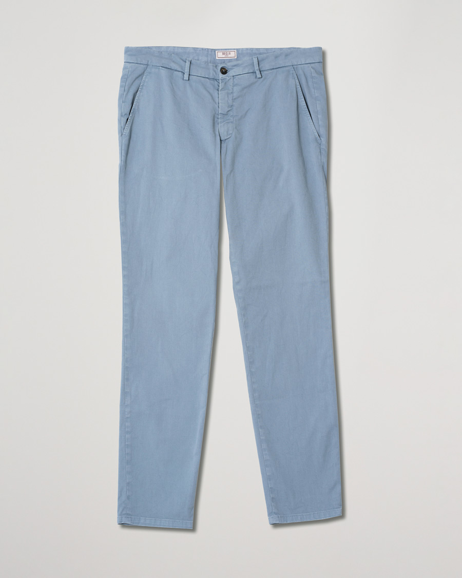Homme | Pantalons | Pre-owned | Briglia 1949 Slim Fit Cotton Chinos Light Blue